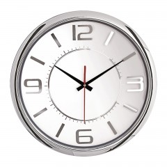 HELLEN404 BEYAZ-GÜMÜŞ METALİZE ÇERÇEVE DUVAR SAATİ (420MM)