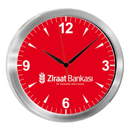 TRİTON091 GÜMÜŞ METAL KASA DUVAR SAATİ (350 MM), 501520