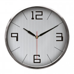 THOR707 GÜMÜŞ METAL ÇERÇEVE DUVAR SAATİ (320MM)