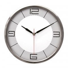 THOR707 GÜMÜŞ-GRİ METAL ÇERÇEVE DUVAR SAATİ (320MM)