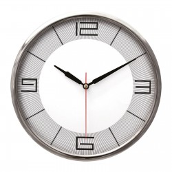 THOR707 GÜMÜŞ-GRİ METAL ÇERÇEVE DUVAR SAATİ (320MM)