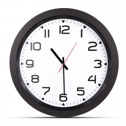 HERA SİYAH PLASTİK KASA DUVAR SAATİ (350MM)