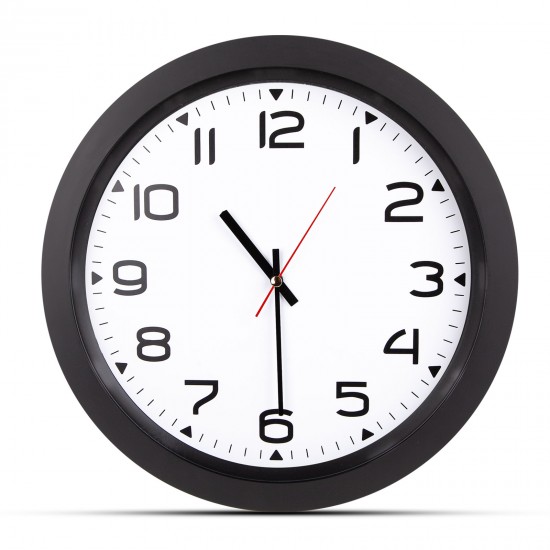 HERA SİYAH PLASTİK KASA DUVAR SAATİ (350MM), 502301