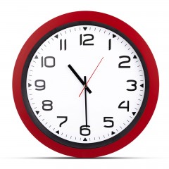 HERA KIRMIZI PLASTİK KASA DUVAR SAATİ (350MM)