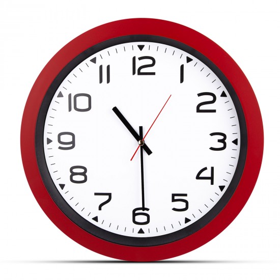 HERA KIRMIZI PLASTİK KASA DUVAR SAATİ (350MM), 502304 HERA KIRMIZI PLASTİK KASA DUVAR SAATİ (350MM), 502304