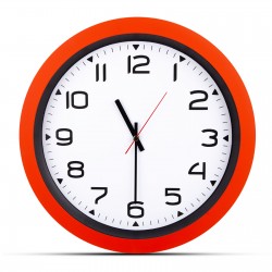 HERA TURUNCU PLASTİK KASA DUVAR SAATİ (350MM)