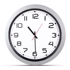 HERA GÜMÜŞ PLASTİK KASA DUVAR SAATİ (350MM)