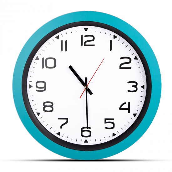 HERA TURKUAZ PLASTİK KASA DUVAR SAATİ (350MM), 502323