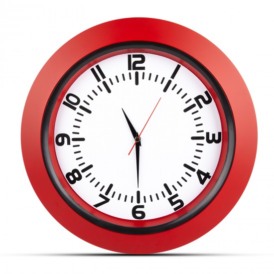 UMAY KIRMIZI PLASTİK KASA DUVAR SAATİ (350 MM), 5033304