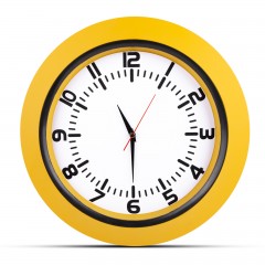 UMAY SARI PLASTİK KASA DUVAR SAATİ (350 MM)