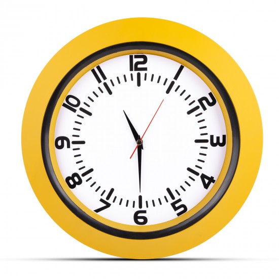 UMAY SARI PLASTİK KASA DUVAR SAATİ (350 MM), 5033306