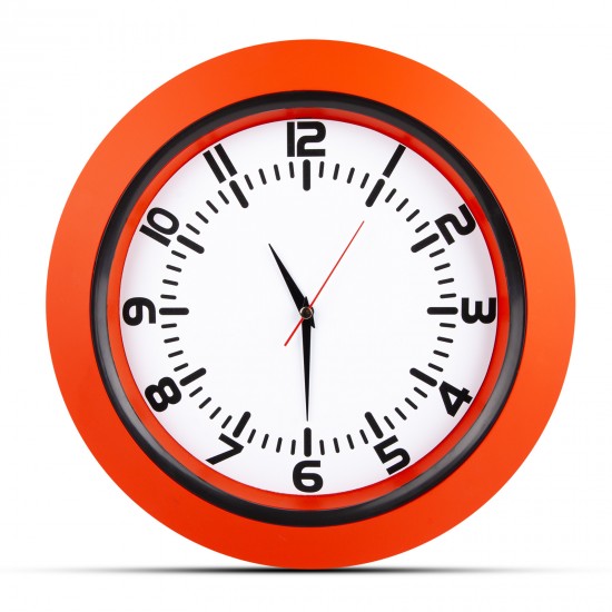 UMAY TURUNCU PLASTİK KASA DUVAR SAATİ (350 MM), 5033316