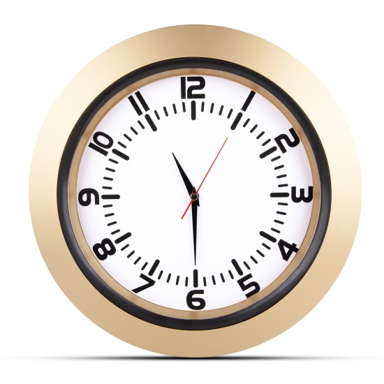 UMAY ALTIN-BEYAZ PLASTİK KASA DUVAR SAATİ (350 MM), 5033343