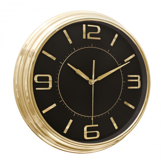 SEZAR401 SİYAH-ALTIN METALİZE ÇERÇEVE DUVAR SAATİ (380 MM), 5036233