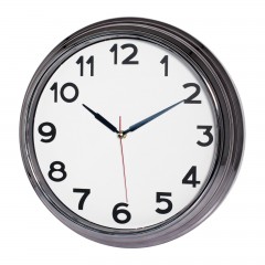 SEZAR401 BEYAZ-FÜME METALİZE ÇERÇEVE DUVAR SAATİ (380 MM)