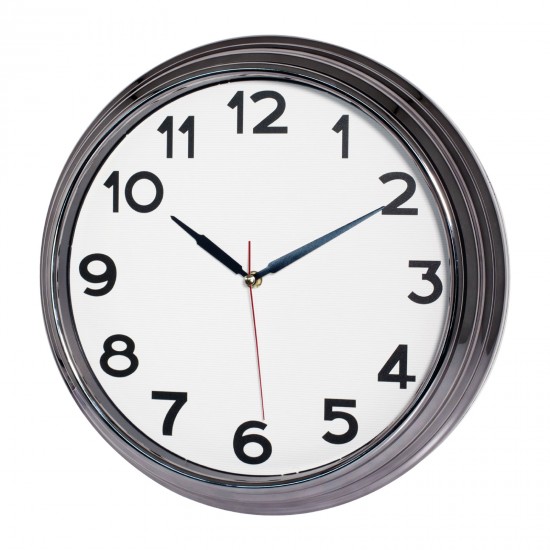 SEZAR401 BEYAZ-FÜME METALİZE ÇERÇEVE DUVAR SAATİ (380 MM), 5036247