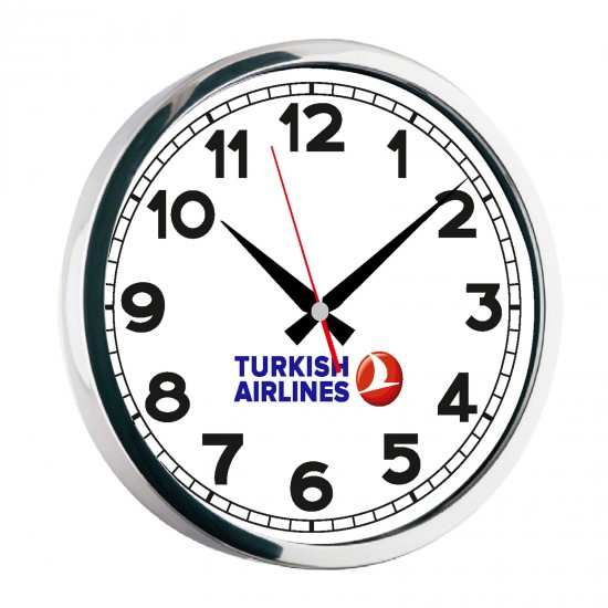 HYDRA081 GÜMÜŞ METAL ÇERÇEVE DUVAR SAATİ(400MM), 504120