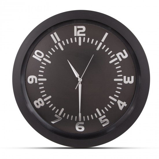 POSEIDON SİYAH PLASTİK KASA DUVAR SAATİ 350MM, 504301