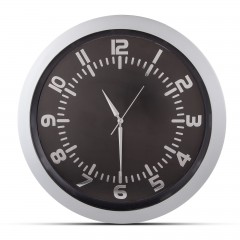 POSEIDON GÜMÜŞ PLASTİK KASA DUVAR SAATİ 350MM