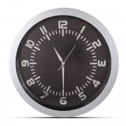 POSEIDON GÜMÜŞ PLASTİK KASA DUVAR SAATİ 350MM