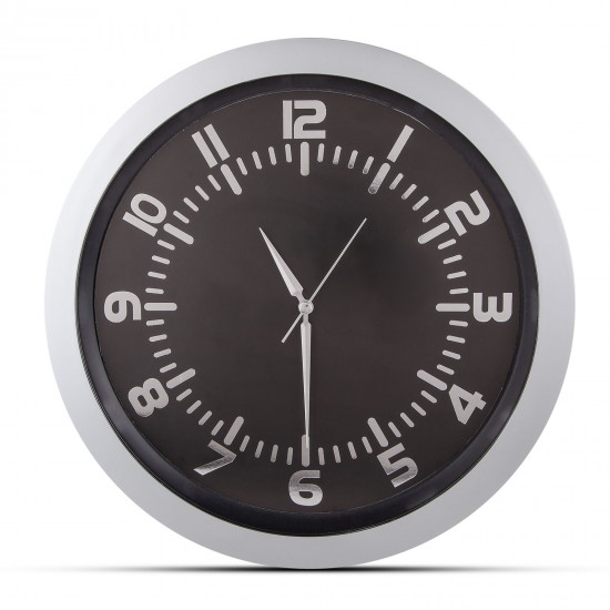 POSEIDON GÜMÜŞ PLASTİK KASA DUVAR SAATİ 350MM, 504320