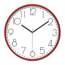 PAN164 KIRMIZI PLASTİK ÇERÇEVE DUVAR SAATİ (380 MM)