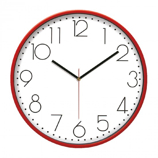 PAN164 KIRMIZI PLASTİK ÇERÇEVE DUVAR SAATİ (380 MM), 5044504