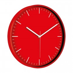 MİMAS186 KIRMIZI PLASTİK KASA DUVAR SAATİ (380 MM)