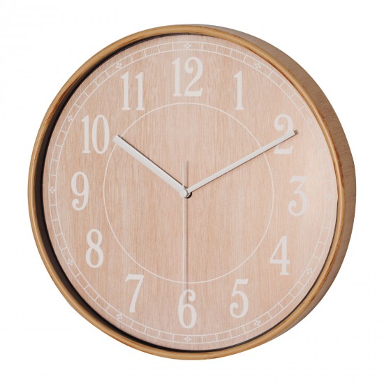 MİMAS186 AHŞAP-BEYAZ PLASTİK KASA DUVAR SAATİ (380 MM), 519340148