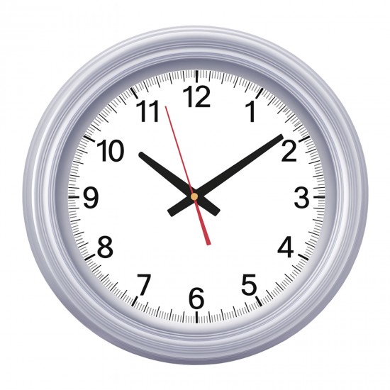 SEDNA526 GÜMÜŞ BRİSTOL KADRAN DUVAR SAATİ (480 MM), 626620