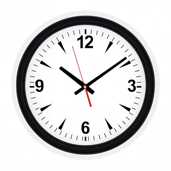 SEDNA526 SİYAH-BEYAZ BRİSTOL KADRAN DUVAR SAATİ (480 MM), 626649