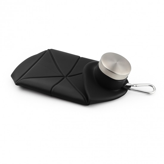 AYDENİZ SİYAH 700 ML KATLANABİLİR SİLİKON MATARA, 794001