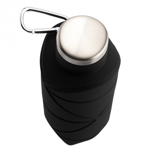 AYDENİZ SİYAH 700 ML KATLANABİLİR SİLİKON MATARA, 794001