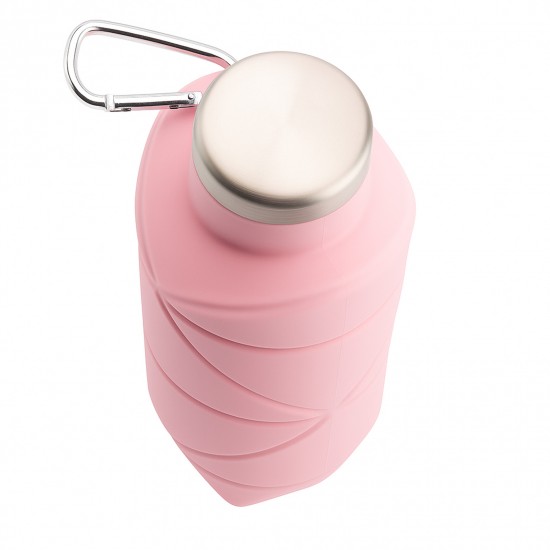 AYDENİZ PEMBE 700 ML KATLANABİLİR SİLİKON MATARA, 794013