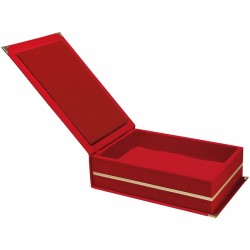 KAŞMİR KIRMIZI KADİFE PLAKET KUTUSU (14X24 CM)