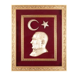 ÖNCÜ KIRMIZI ATATÜRK KABARTMALI TABLO ÖNCÜ KIRMIZI ATATÜRK KABARTMALI TABLO