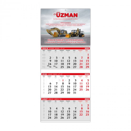 ALA-02 1 PARÇA SPİRALLİ GEMİCİ TAKVİMİ, ALA-02-1P