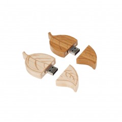 Yaprak Şeklinde Ahşap USB Flash Bellek 11