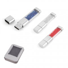 Metal Kristal Taşlı USB Bellek 02